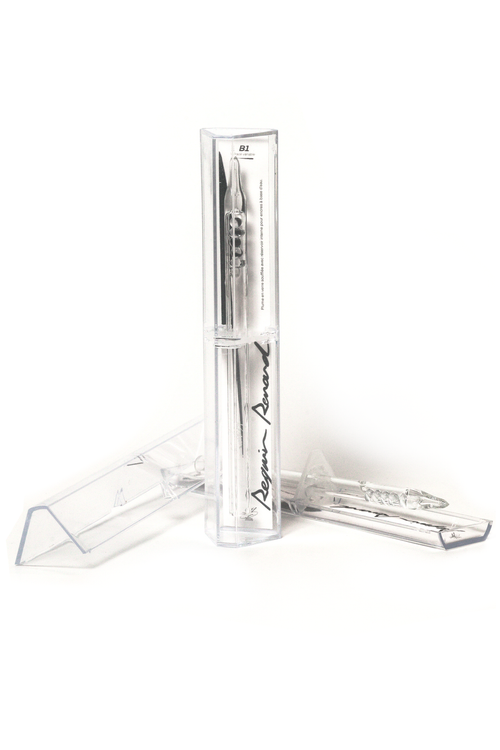 Plume en verre B1 / Pointe biseautée avec réservoir